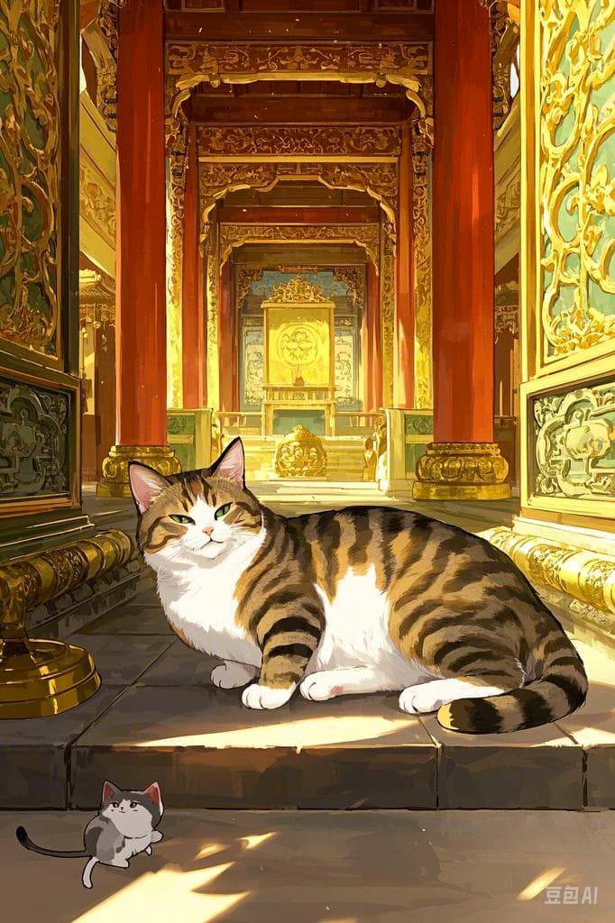 My wonderful adventure as a cat in the palace after time-traveling.